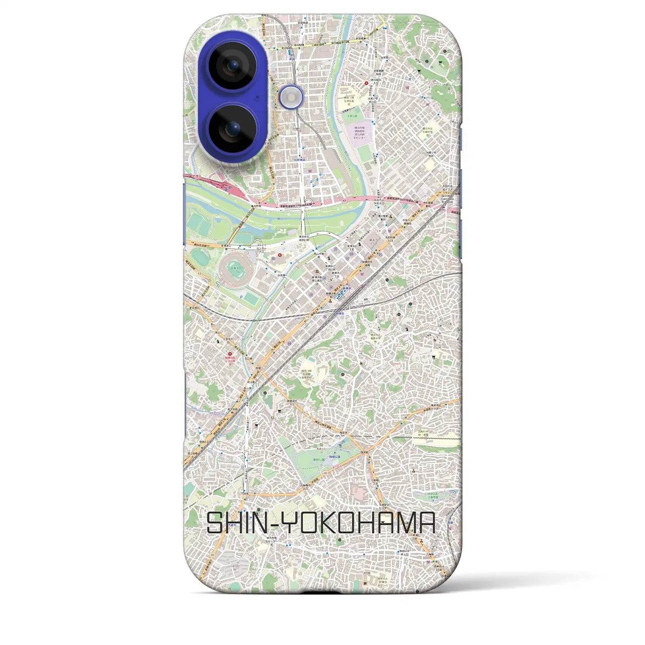 【新横浜(神奈川県)】地図柄iPhoneケース(バックカバータイプ)ナチュラル・iPhone 16 Pro Max 用