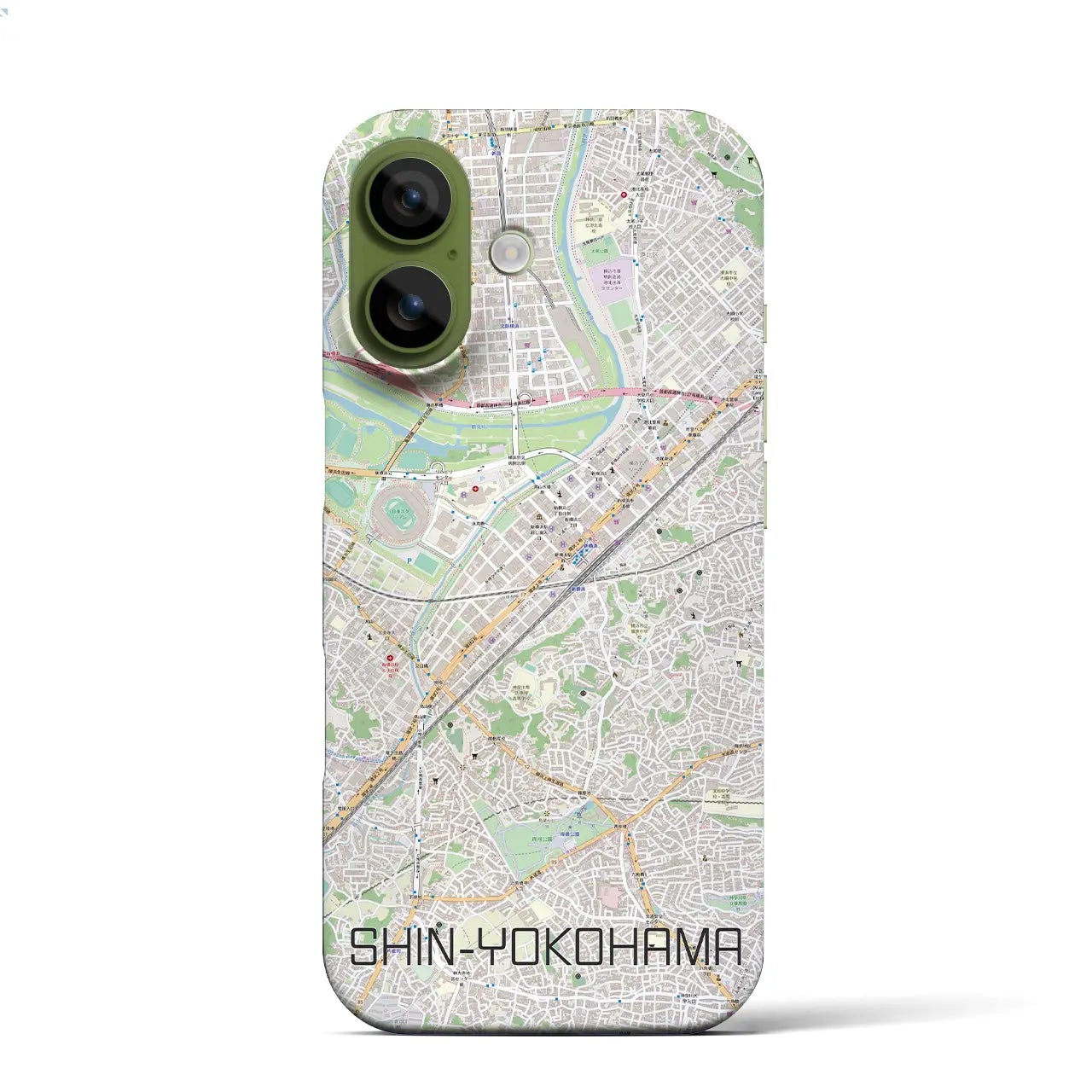 【新横浜(神奈川県)】地図柄iPhoneケース(バックカバータイプ)ナチュラル・iPhone 17 Pro Max 用