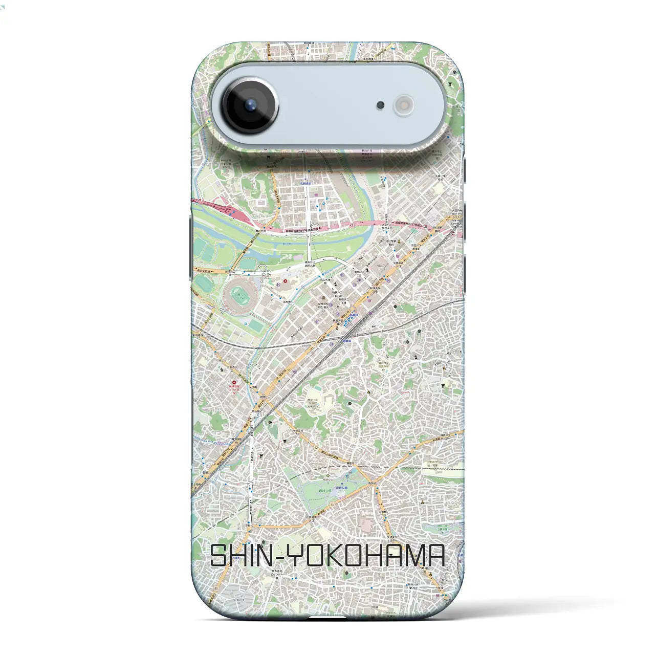 【新横浜(神奈川県)】地図柄iPhoneケース(バックカバータイプ)ブラック・iPhone 17 Pro Max 用