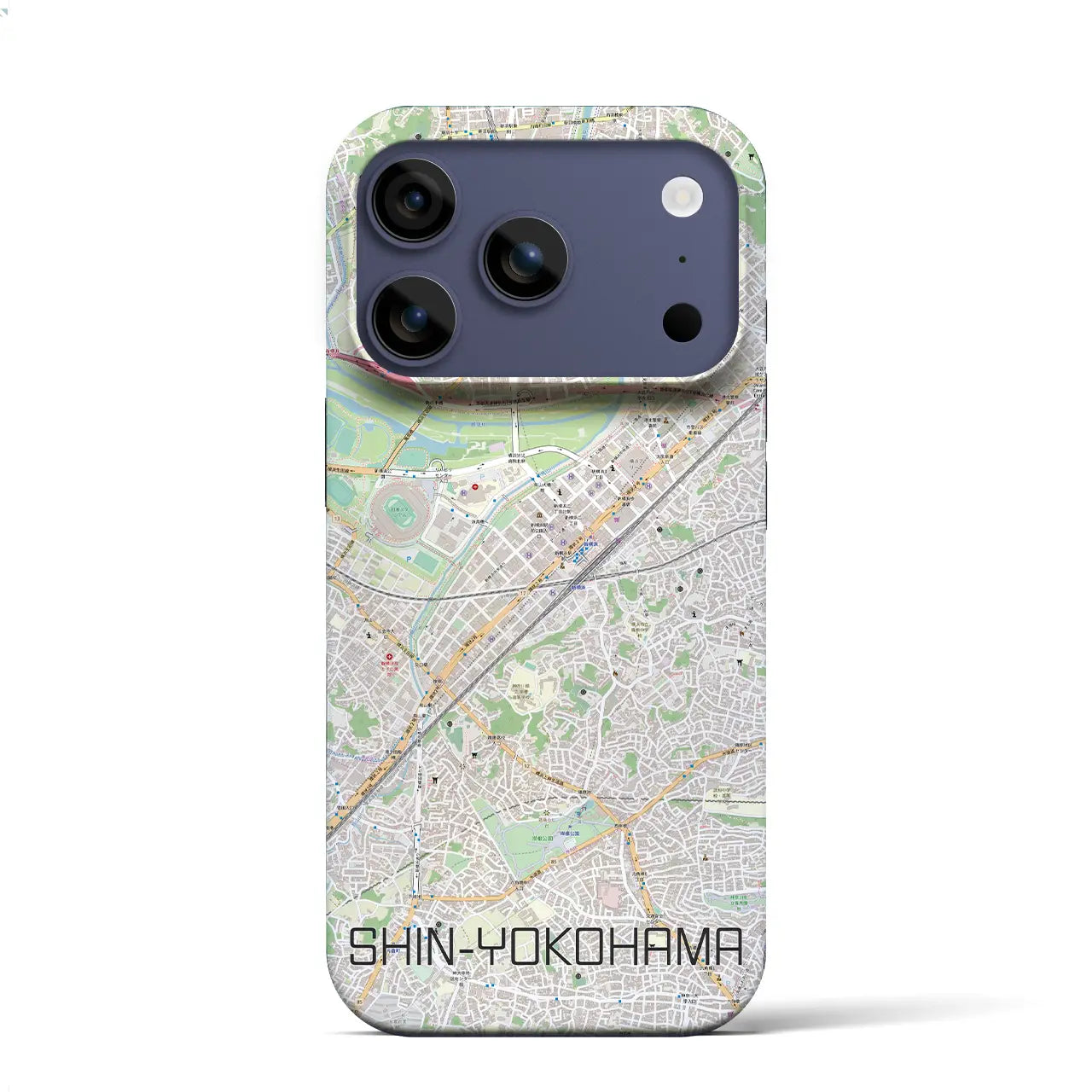 【新横浜(神奈川県)】地図柄iPhoneケース(バックカバータイプ)