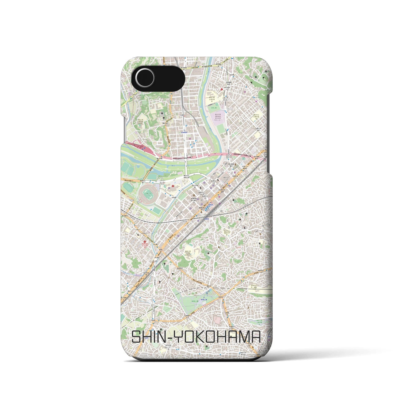 【新横浜(神奈川県)】地図柄iPhoneケース(バックカバータイプ)