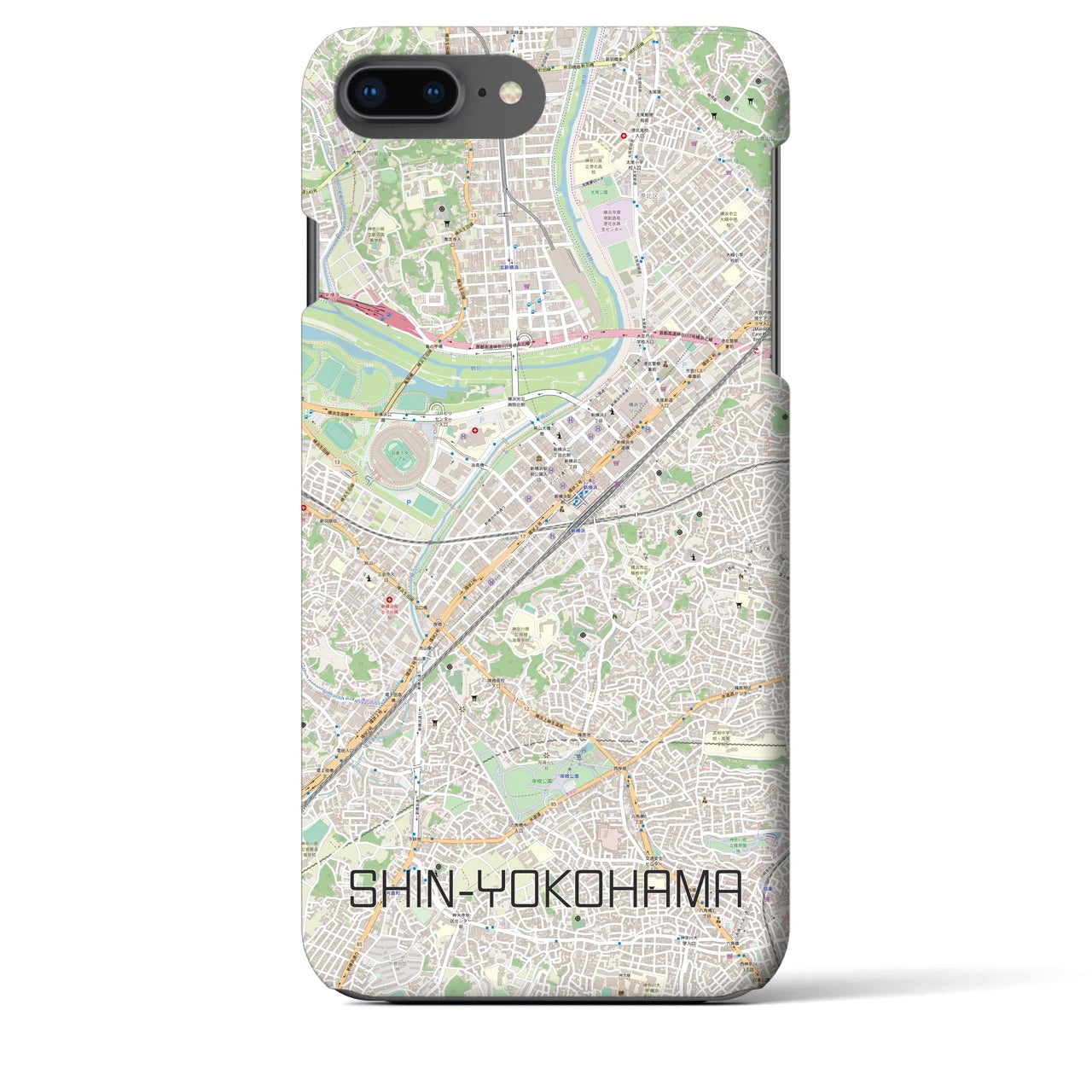 【新横浜(神奈川県)】地図柄iPhoneケース(バックカバータイプ)