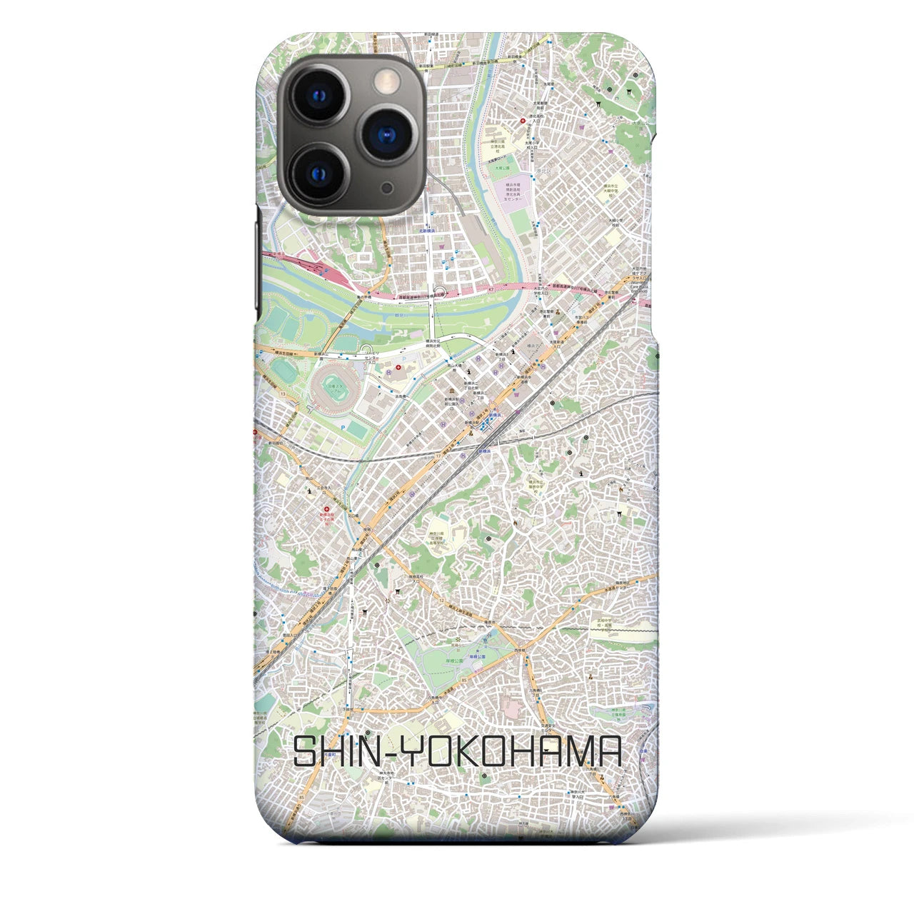 【新横浜(神奈川県)】地図柄iPhoneケース(バックカバータイプ)