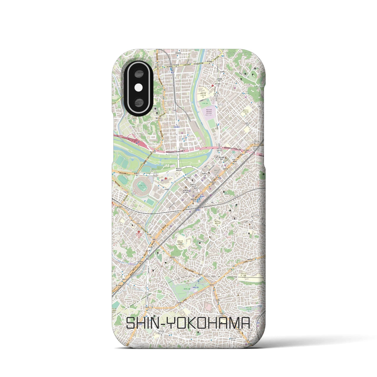 【新横浜(神奈川県)】地図柄iPhoneケース(バックカバータイプ)