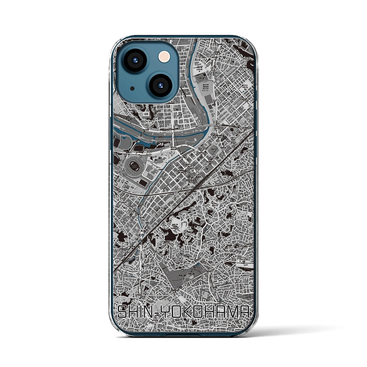 【新横浜(神奈川県)】地図柄iPhoneケース(クリアタイプ)