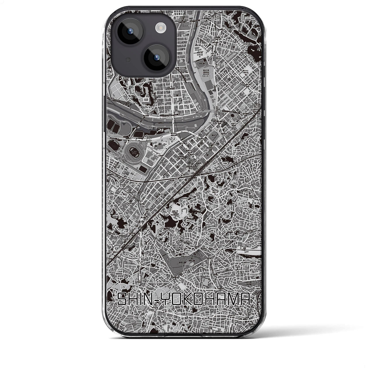 【新横浜(神奈川県)】地図柄iPhoneケース(クリアタイプ)