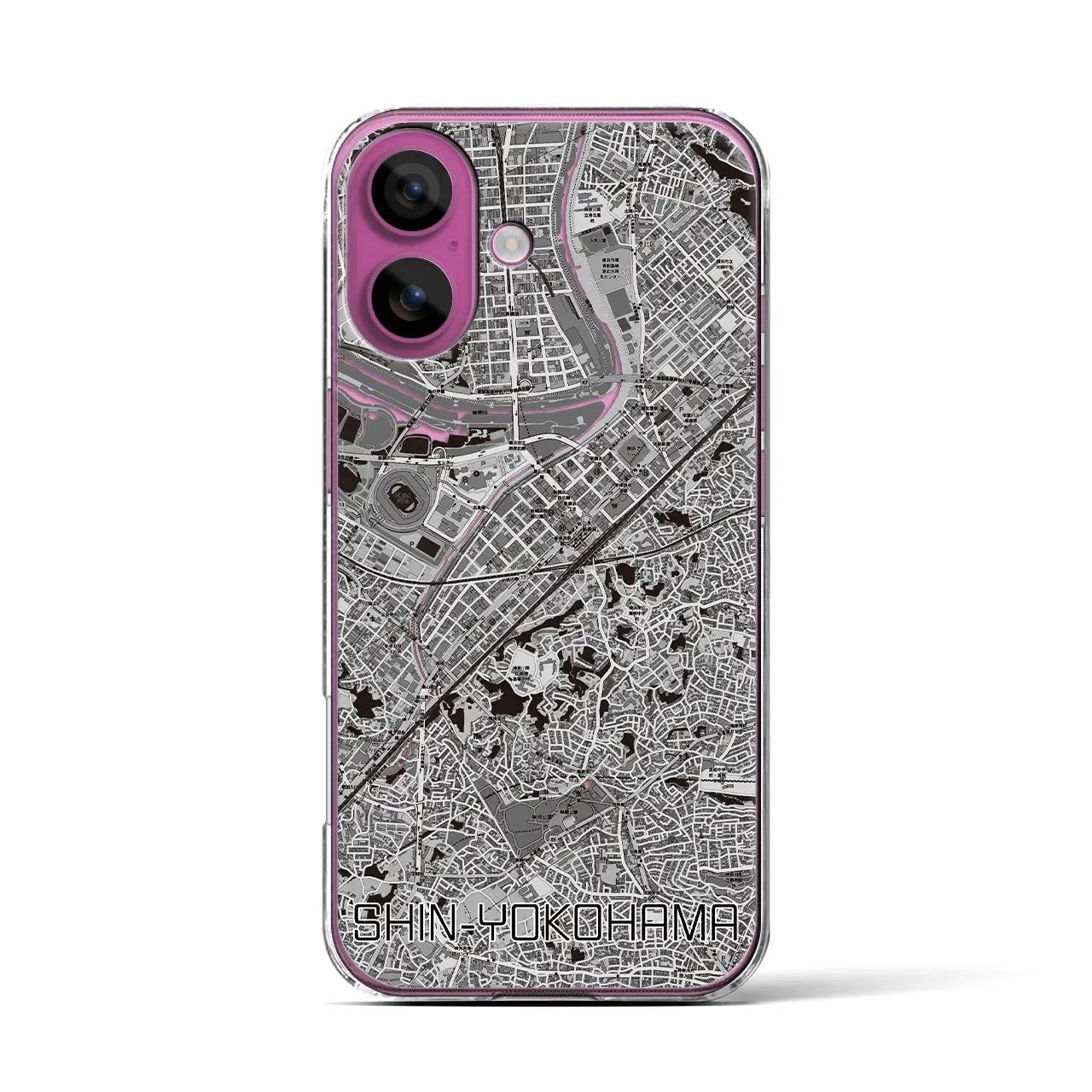 【新横浜(神奈川県)】地図柄iPhoneケース(クリアタイプ)