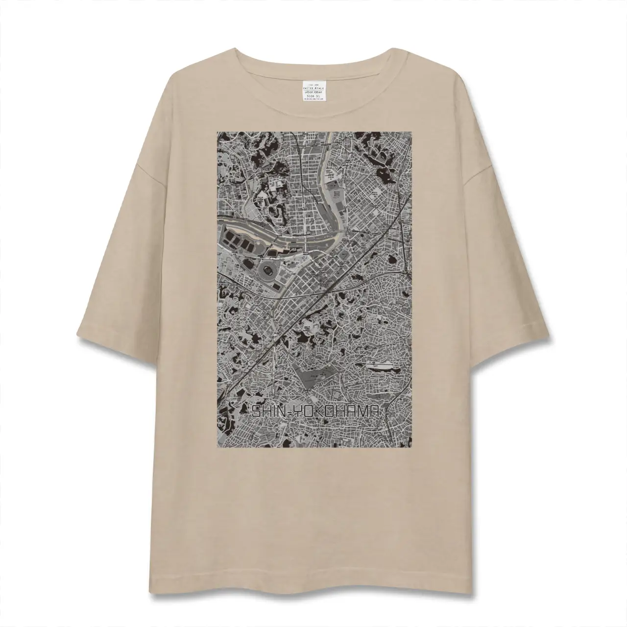 【新横浜(神奈川県)】地図柄ビッグシルエットTシャツ