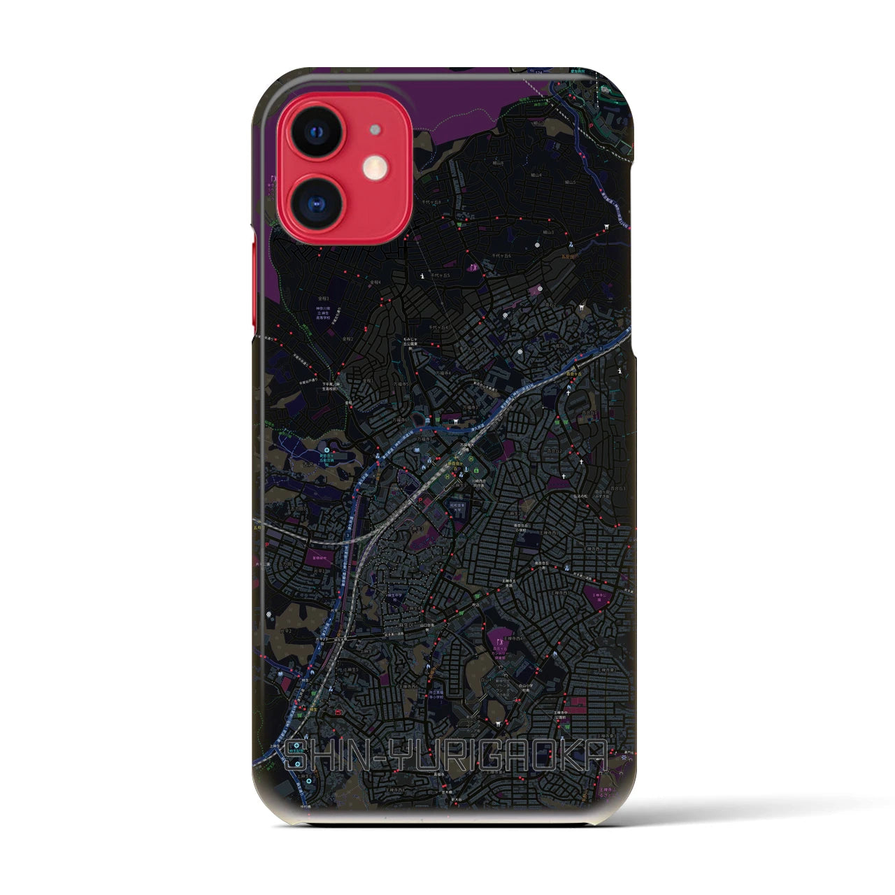 【新百合ヶ丘(神奈川県)】地図柄iPhoneケース(バックカバータイプ)