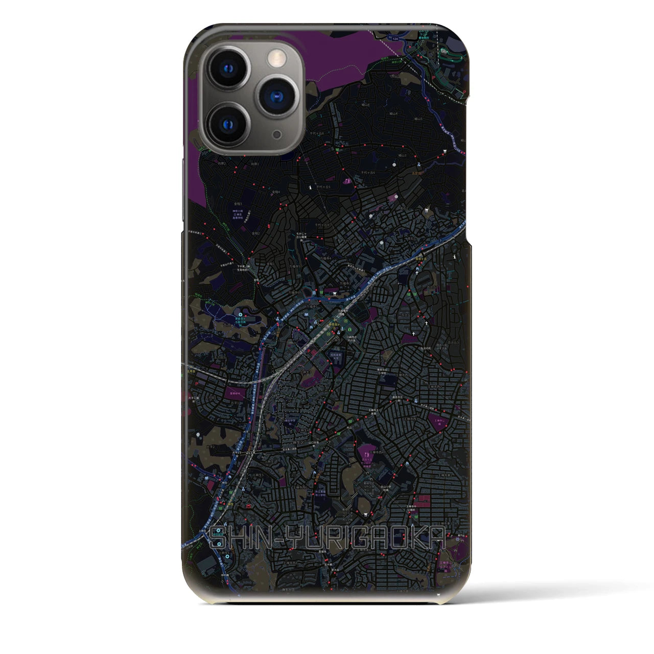 【新百合ヶ丘(神奈川県)】地図柄iPhoneケース(バックカバータイプ)