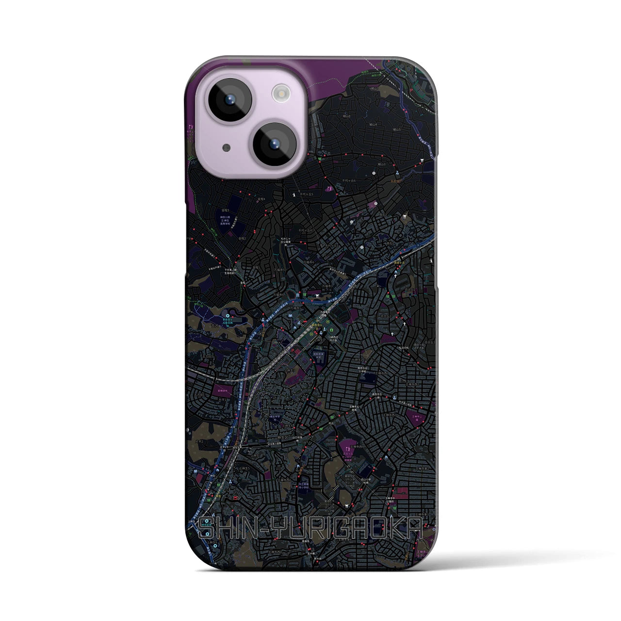 【新百合ヶ丘(神奈川県)】地図柄iPhoneケース(バックカバータイプ)