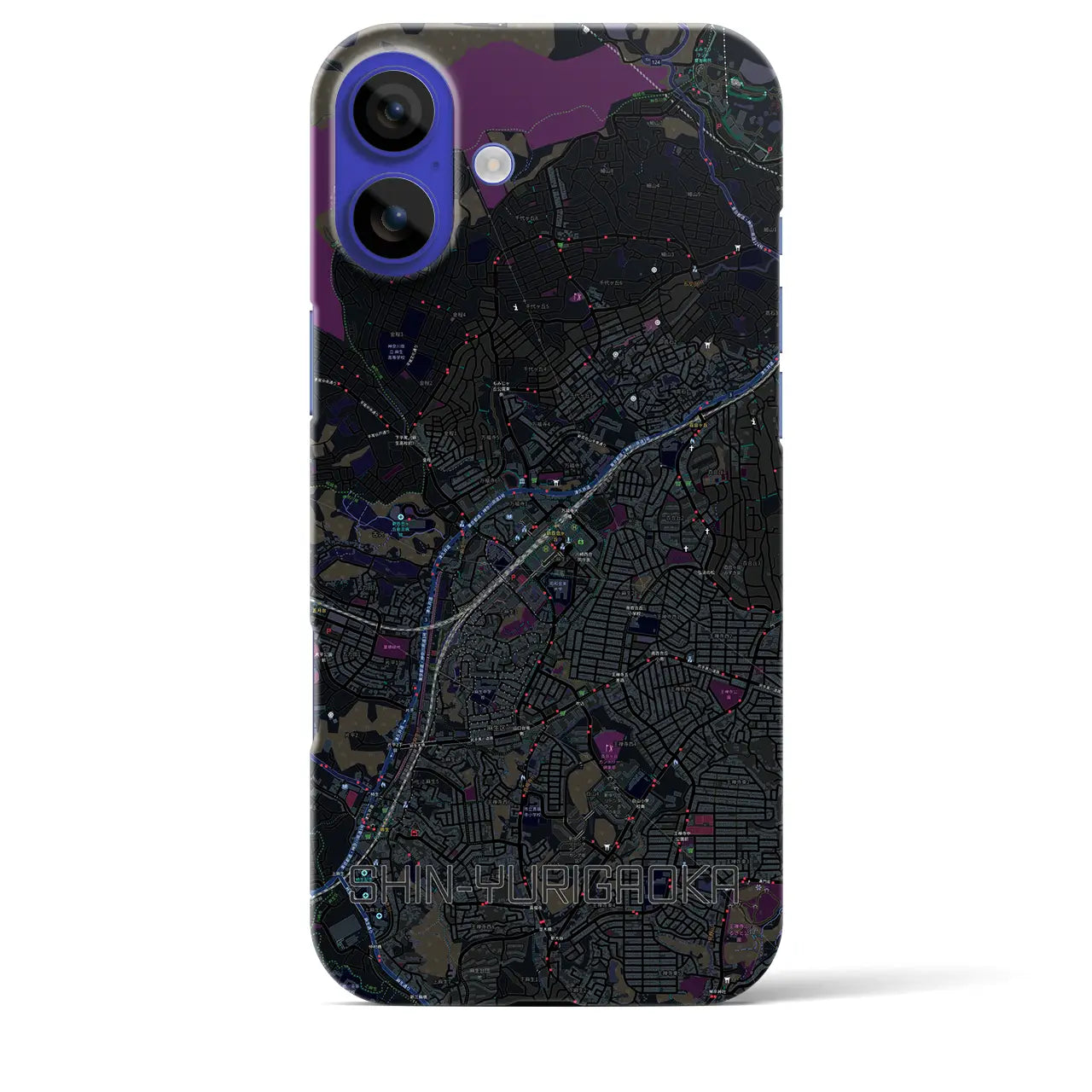 【新百合ヶ丘(神奈川県)】地図柄iPhoneケース(バックカバータイプ)