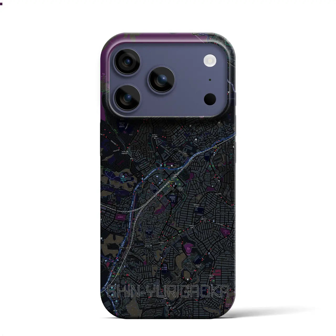 【新百合ヶ丘(神奈川県)】地図柄iPhoneケース(バックカバータイプ)