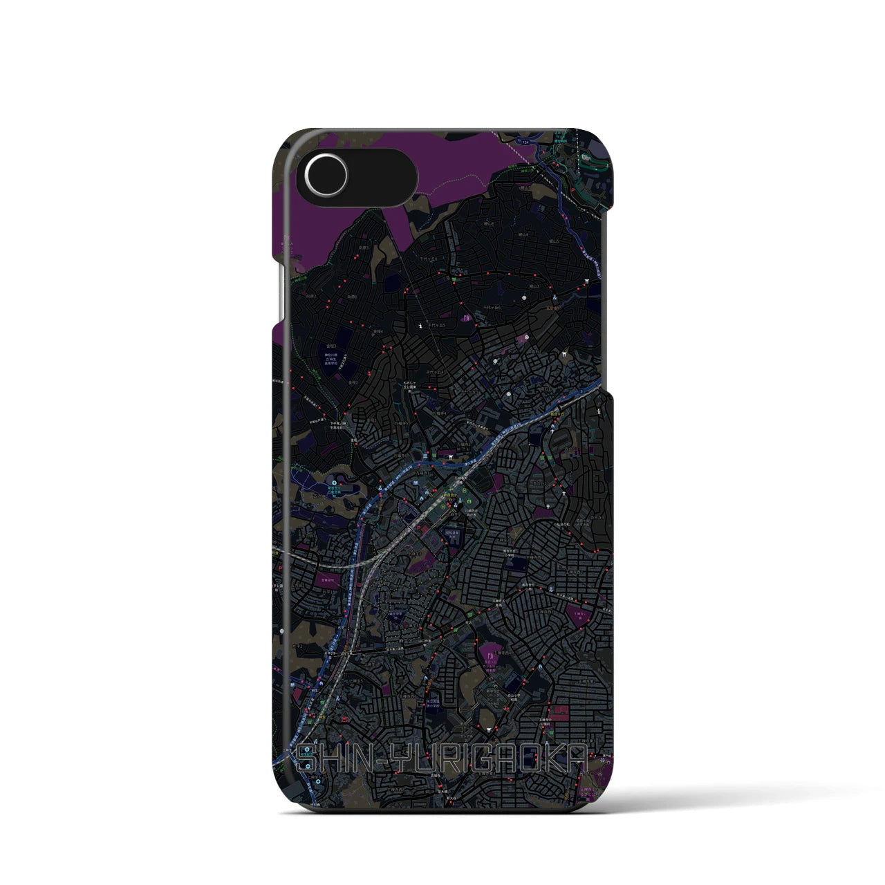 【新百合ヶ丘(神奈川県)】地図柄iPhoneケース(バックカバータイプ)