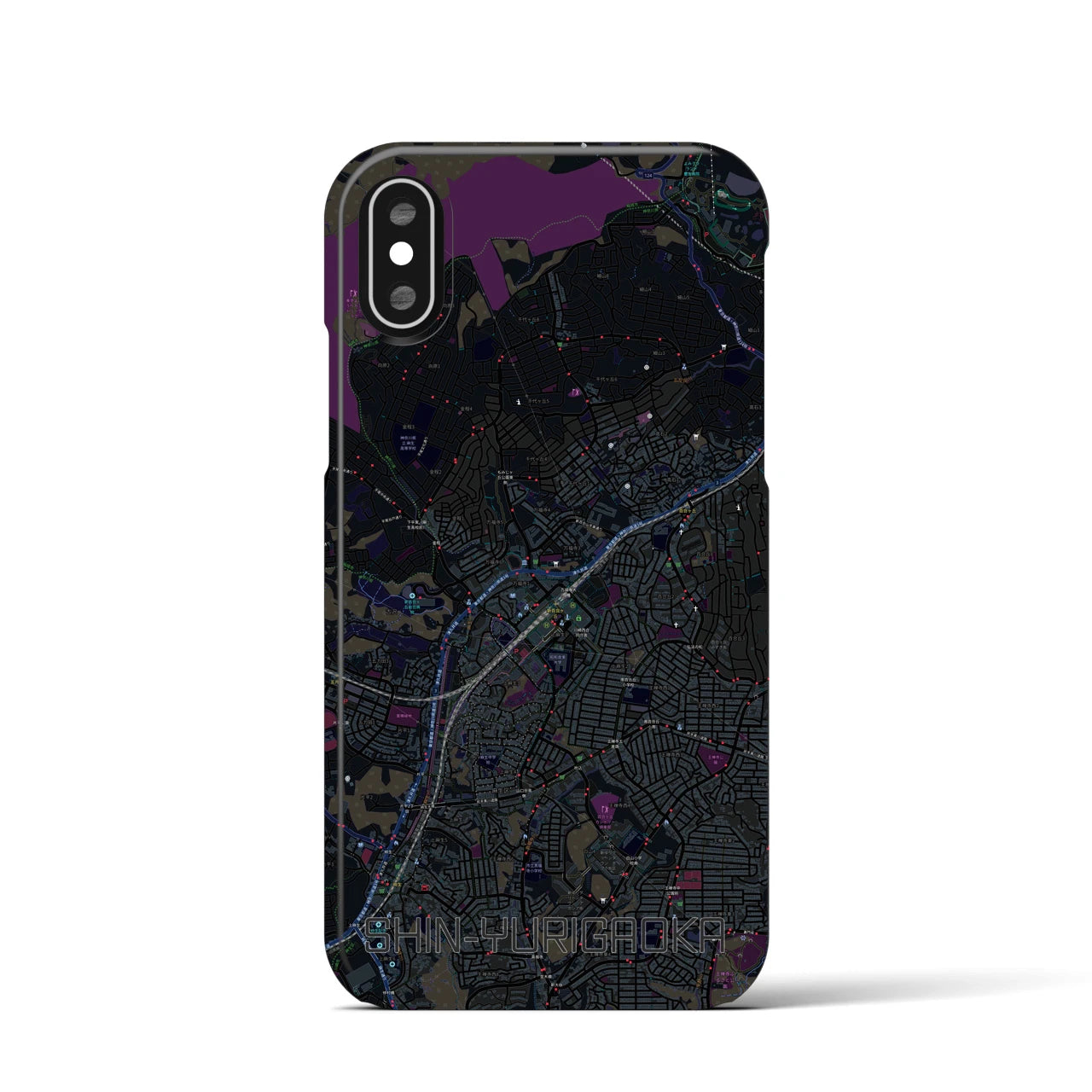 【新百合ヶ丘(神奈川県)】地図柄iPhoneケース(バックカバータイプ)