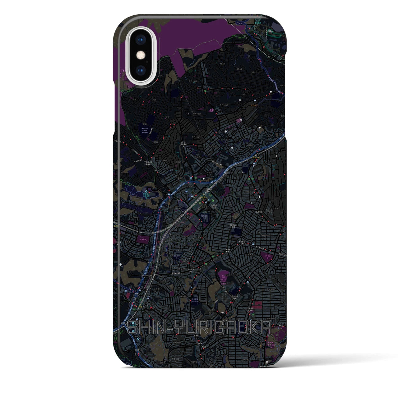 【新百合ヶ丘(神奈川県)】地図柄iPhoneケース(バックカバータイプ)