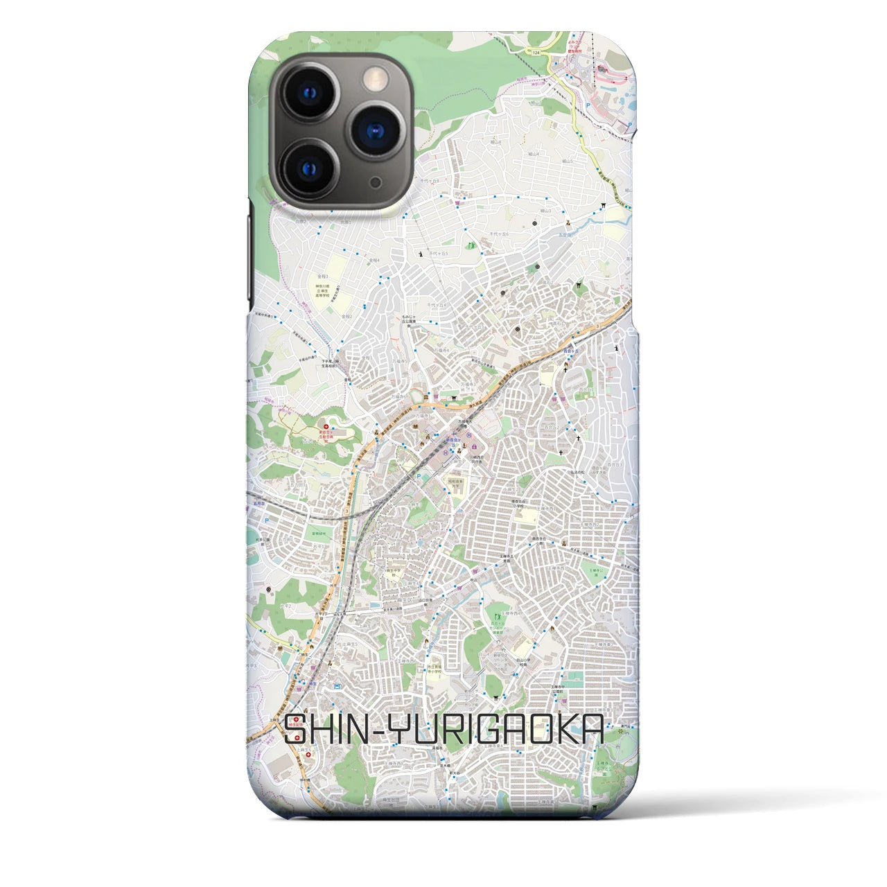【新百合ヶ丘(神奈川県)】地図柄iPhoneケース(バックカバータイプ)