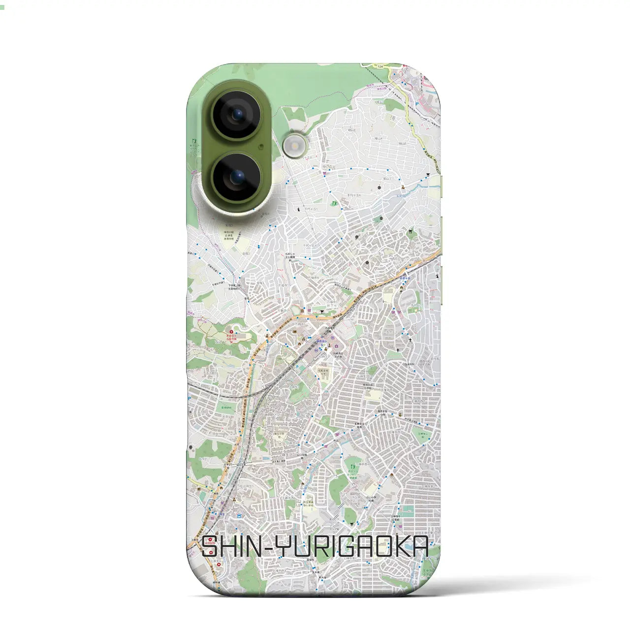 【新百合ヶ丘(神奈川県)】地図柄iPhoneケース(バックカバータイプ)ブラック・iPhone 17 Pro Max 用