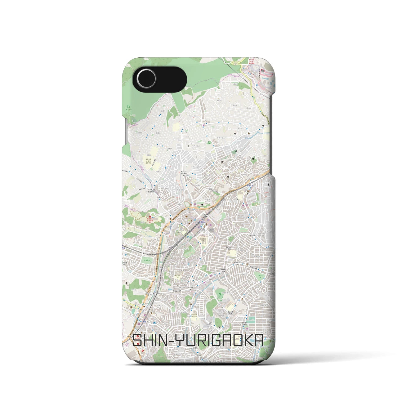 【新百合ヶ丘(神奈川県)】地図柄iPhoneケース(バックカバータイプ)