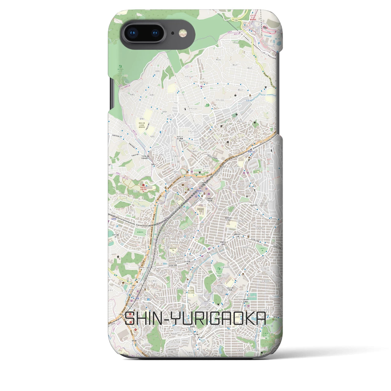 【新百合ヶ丘(神奈川県)】地図柄iPhoneケース(バックカバータイプ)
