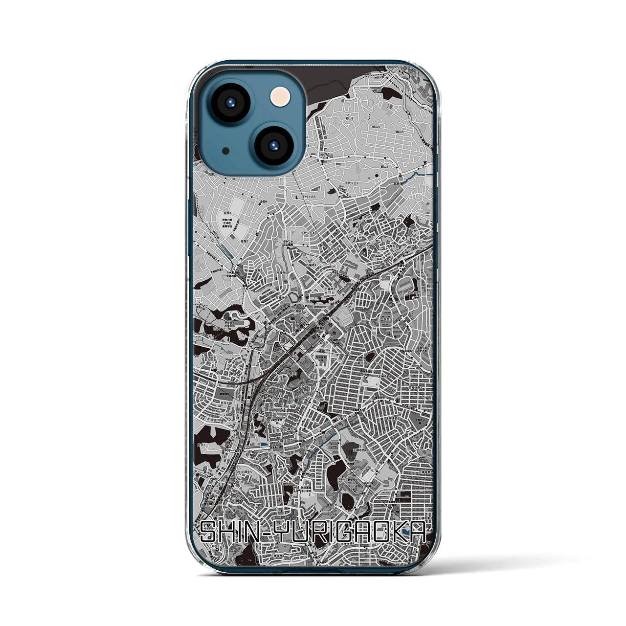 【新百合ヶ丘(神奈川県)】地図柄iPhoneケース(クリアタイプ)