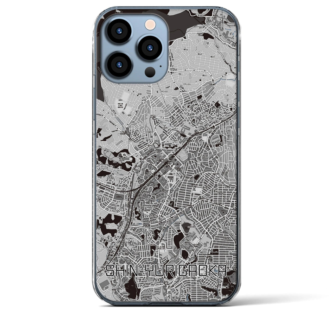 【新百合ヶ丘(神奈川県)】地図柄iPhoneケース(クリアタイプ)