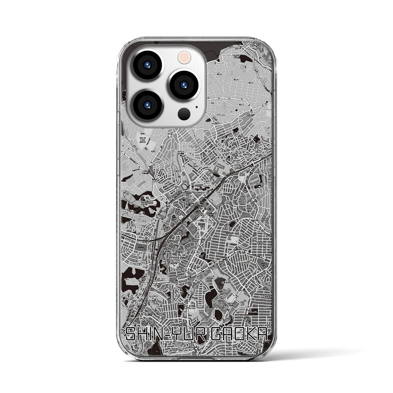 【新百合ヶ丘(神奈川県)】地図柄iPhoneケース(クリアタイプ)