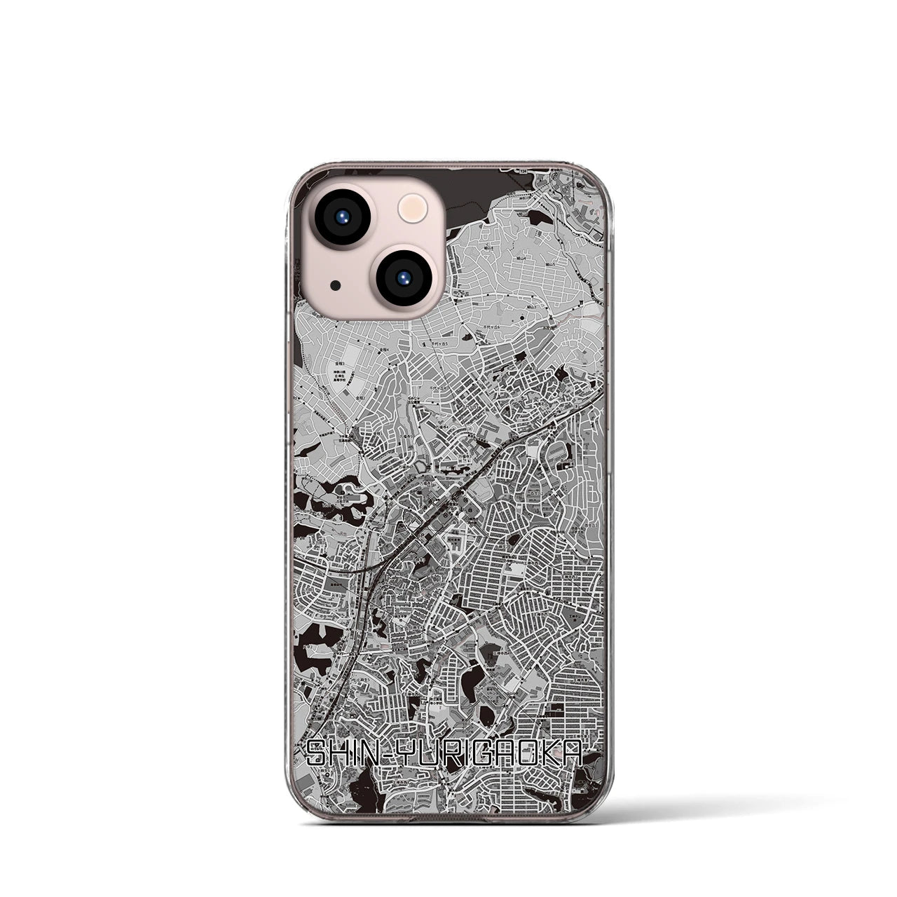 【新百合ヶ丘(神奈川県)】地図柄iPhoneケース(クリアタイプ)