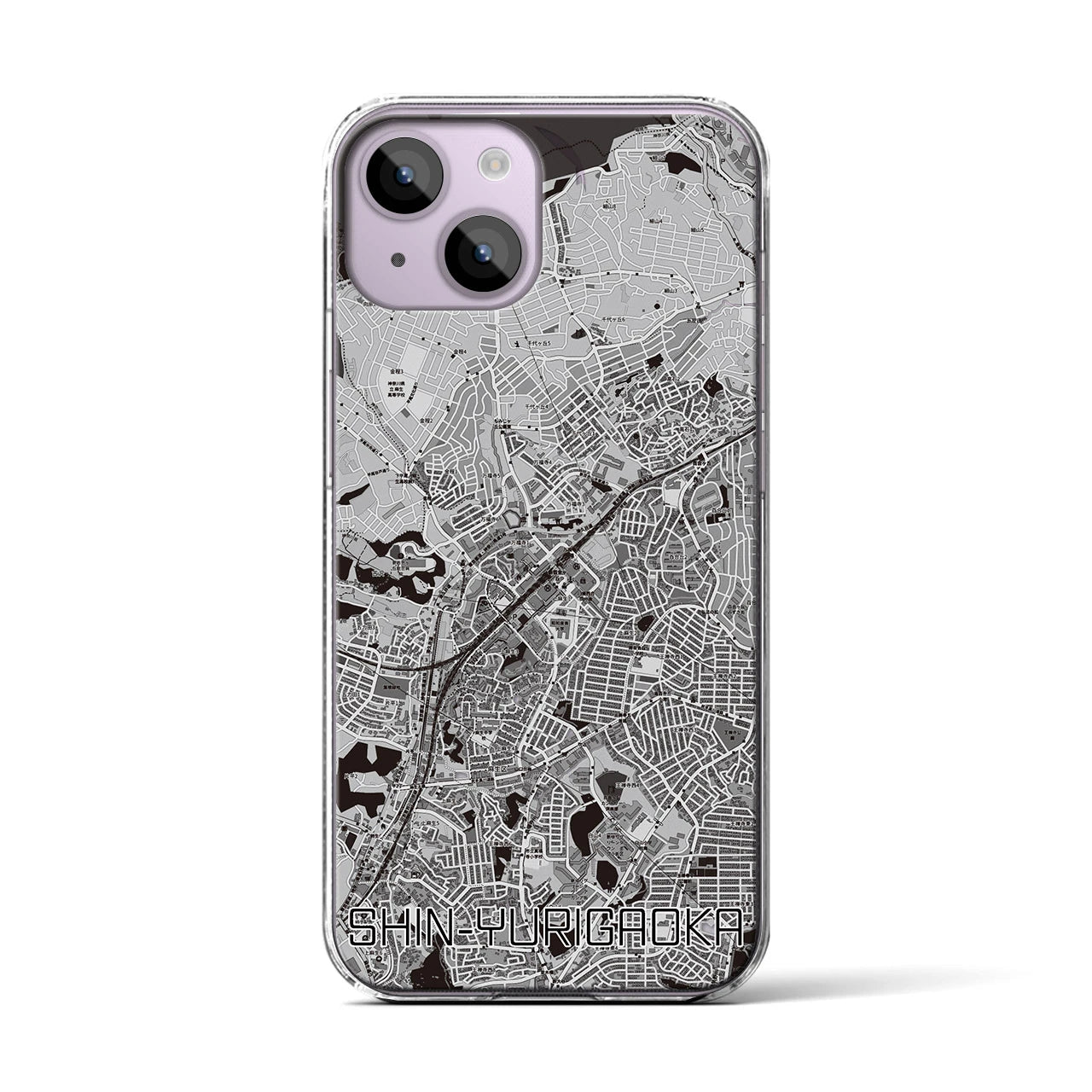 【新百合ヶ丘(神奈川県)】地図柄iPhoneケース(クリアタイプ)