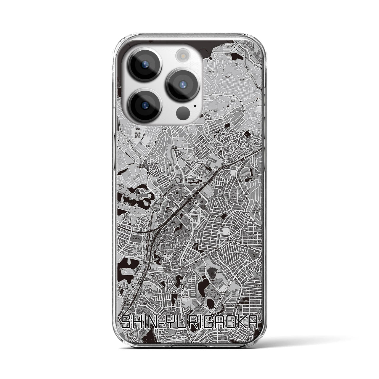 【新百合ヶ丘(神奈川県)】地図柄iPhoneケース(クリアタイプ)