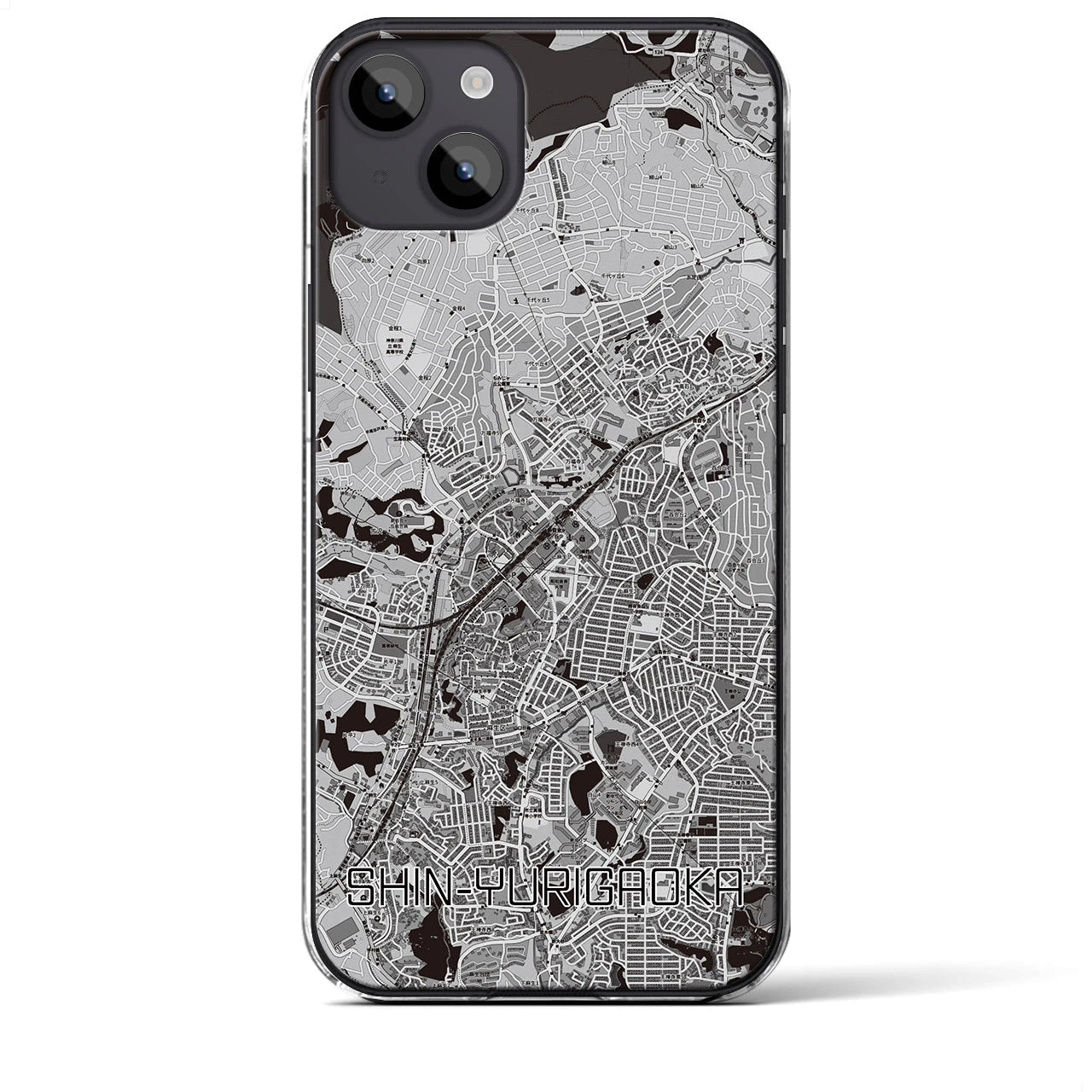 【新百合ヶ丘(神奈川県)】地図柄iPhoneケース(クリアタイプ)