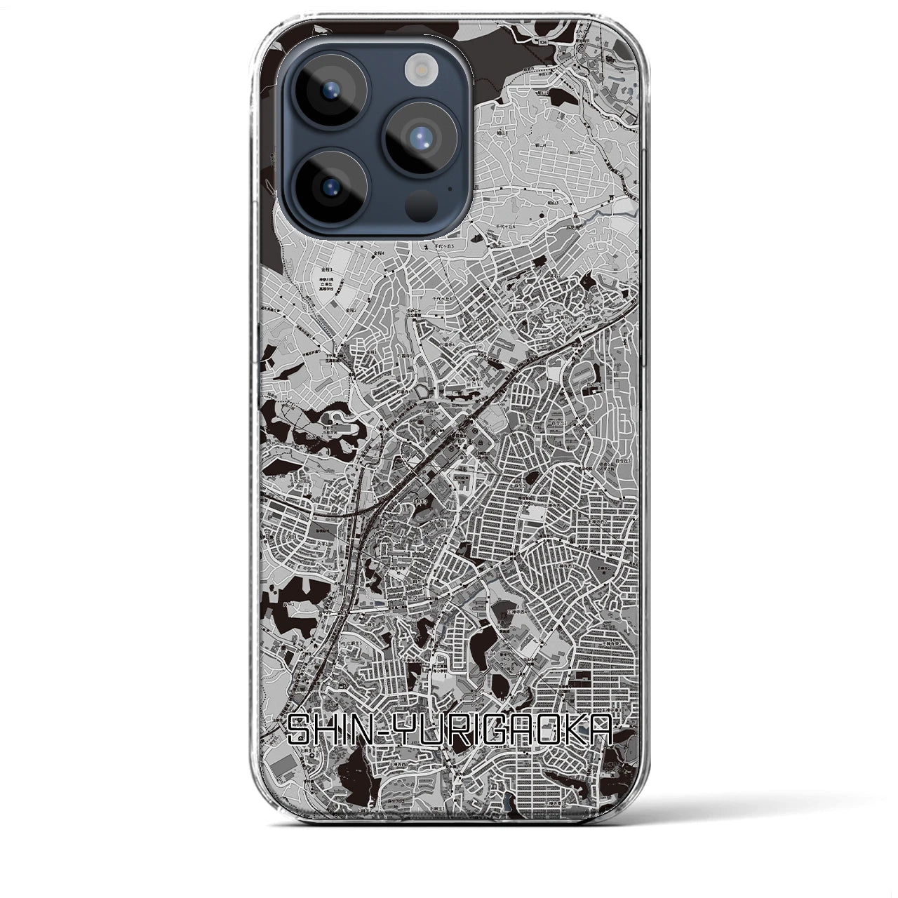 【新百合ヶ丘(神奈川県)】地図柄iPhoneケース(クリアタイプ)