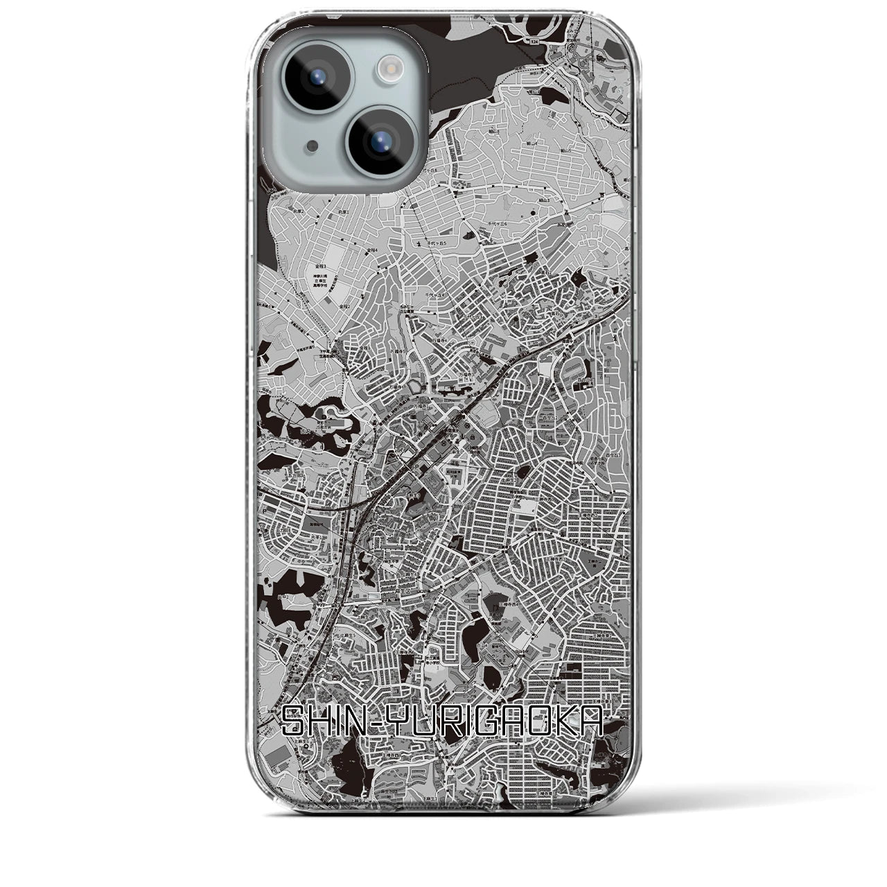 【新百合ヶ丘(神奈川県)】地図柄iPhoneケース(クリアタイプ)