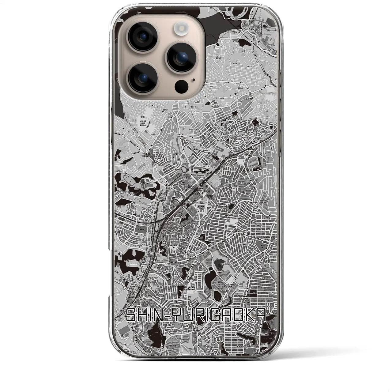 【新百合ヶ丘(神奈川県)】地図柄iPhoneケース(クリアタイプ)