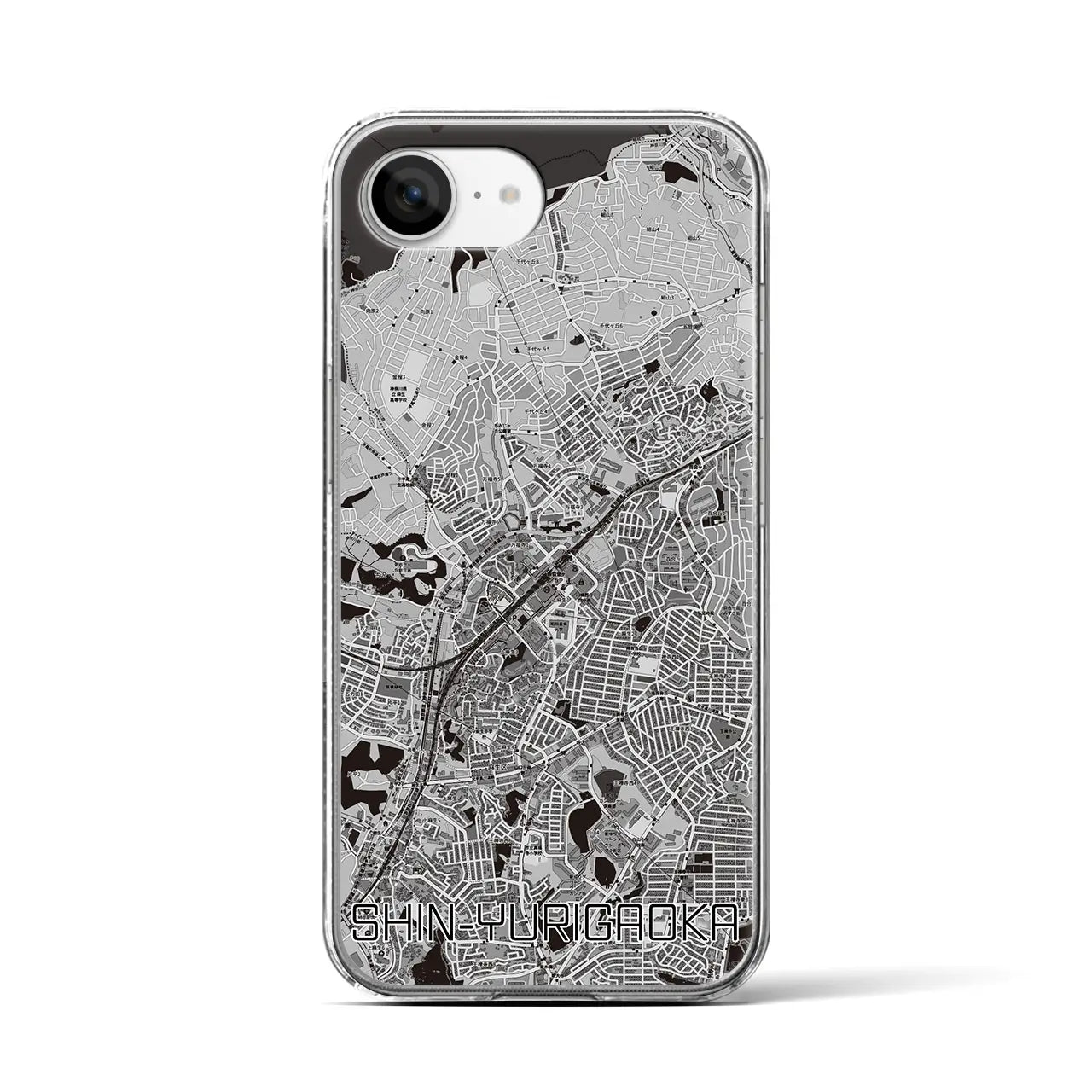 【新百合ヶ丘(神奈川県)】地図柄iPhoneケース(クリアタイプ)