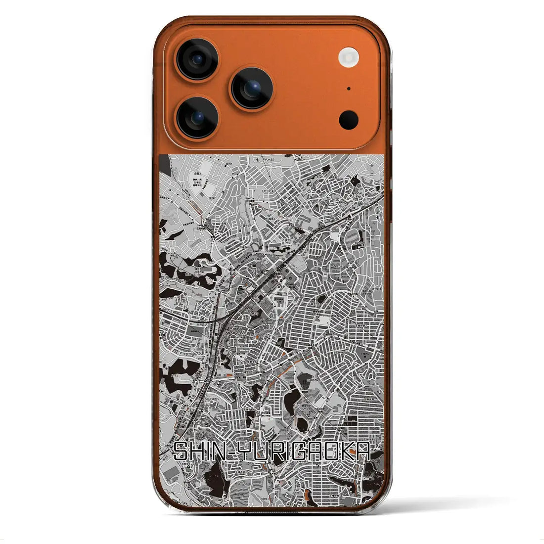 【新百合ヶ丘(神奈川県)】地図柄iPhoneケース(クリアタイプ)