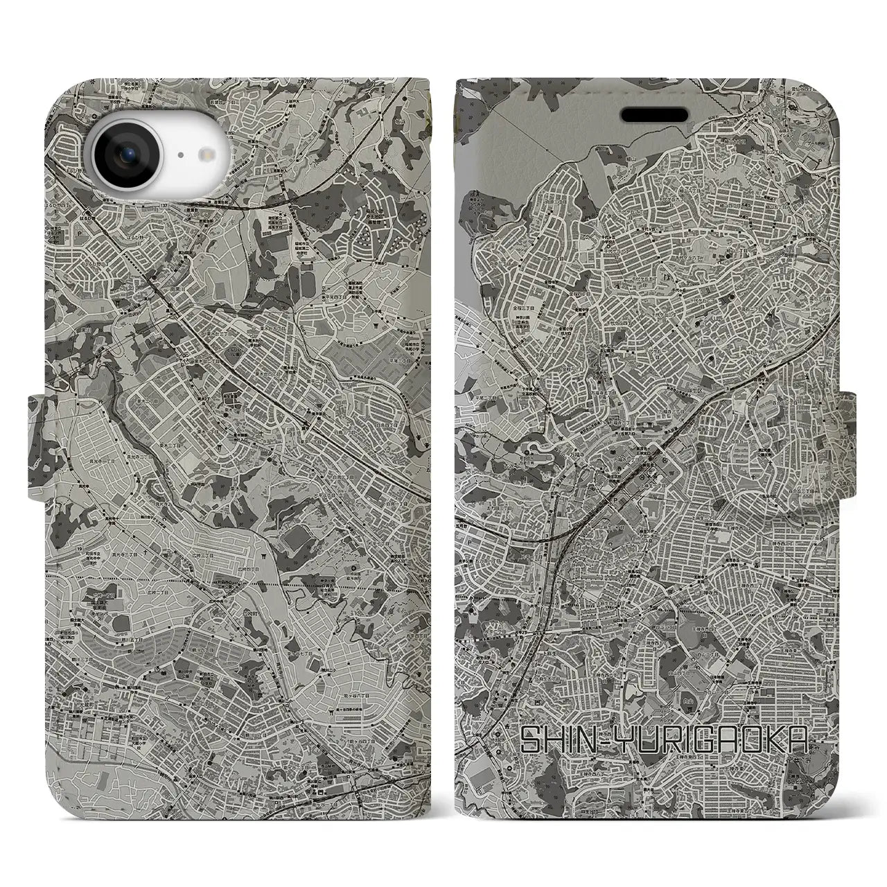 【新百合ヶ丘(神奈川県)】地図柄iPhoneケース(手帳タイプ)