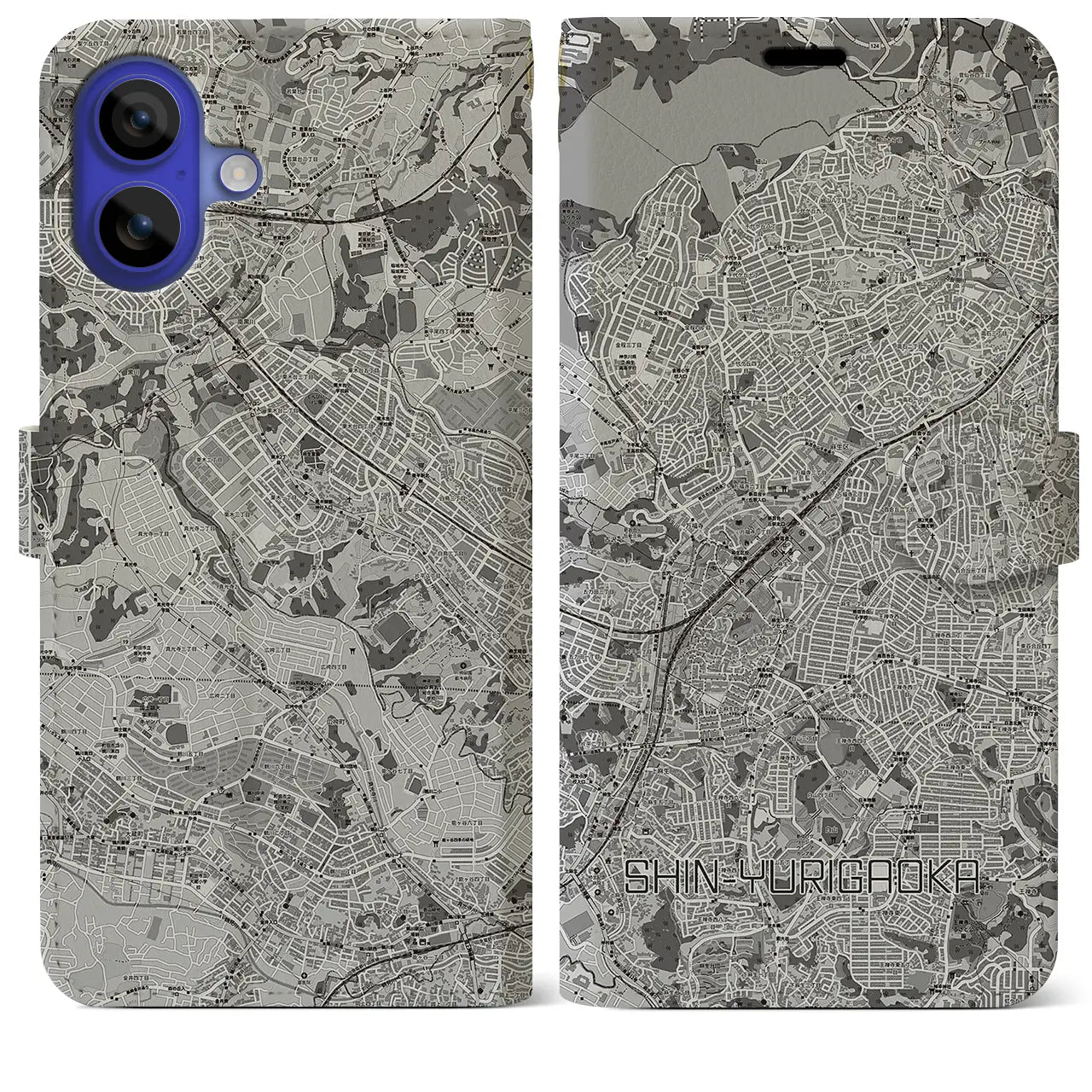 【新百合ヶ丘(神奈川県)】地図柄iPhoneケース(手帳タイプ)