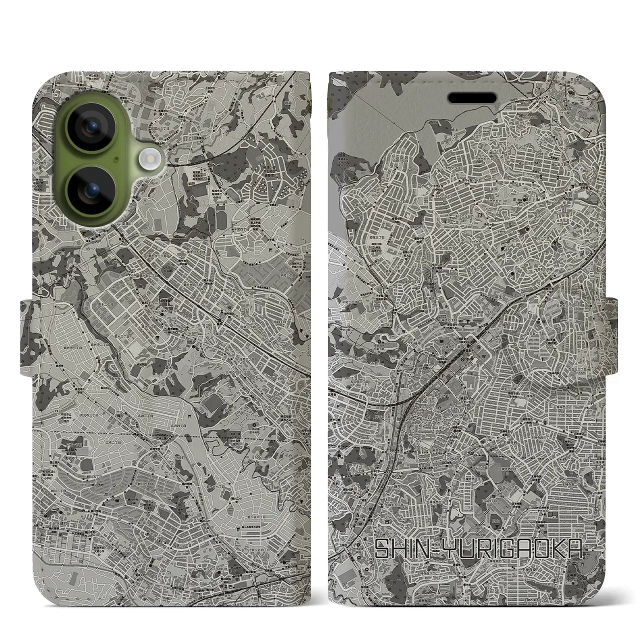 【新百合ヶ丘(神奈川県)】地図柄iPhoneケース(手帳タイプ)