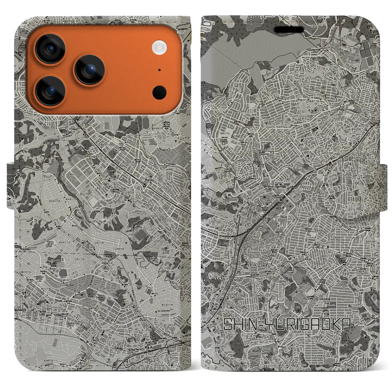 【新百合ヶ丘(神奈川県)】地図柄iPhoneケース(手帳タイプ)