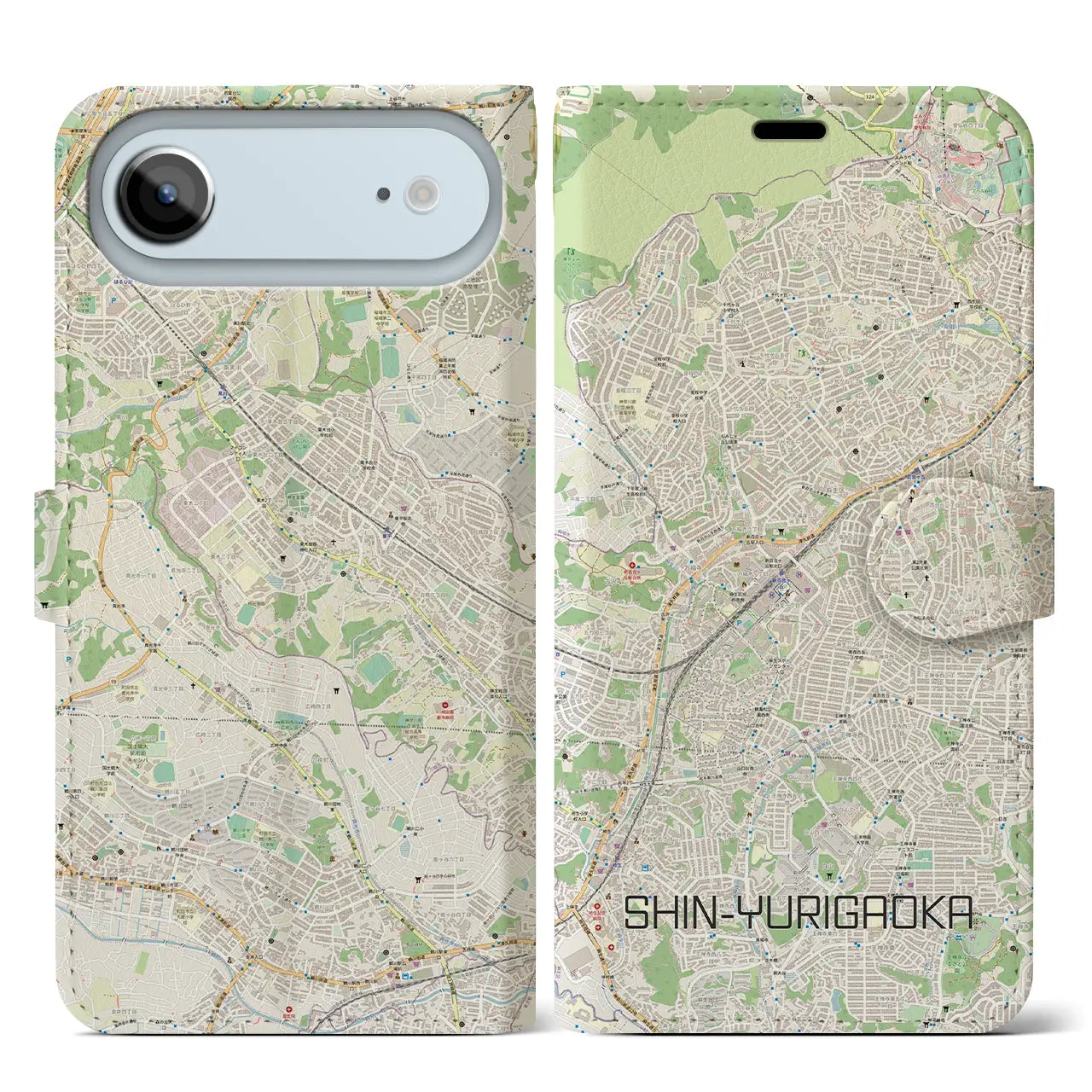 【新百合ヶ丘(神奈川県)】地図柄iPhoneケース(手帳タイプ)