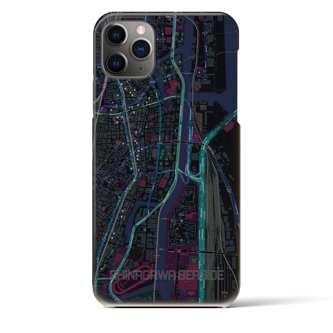 【品川シーサイド(東京都)】地図柄iPhoneケース(バックカバータイプ)