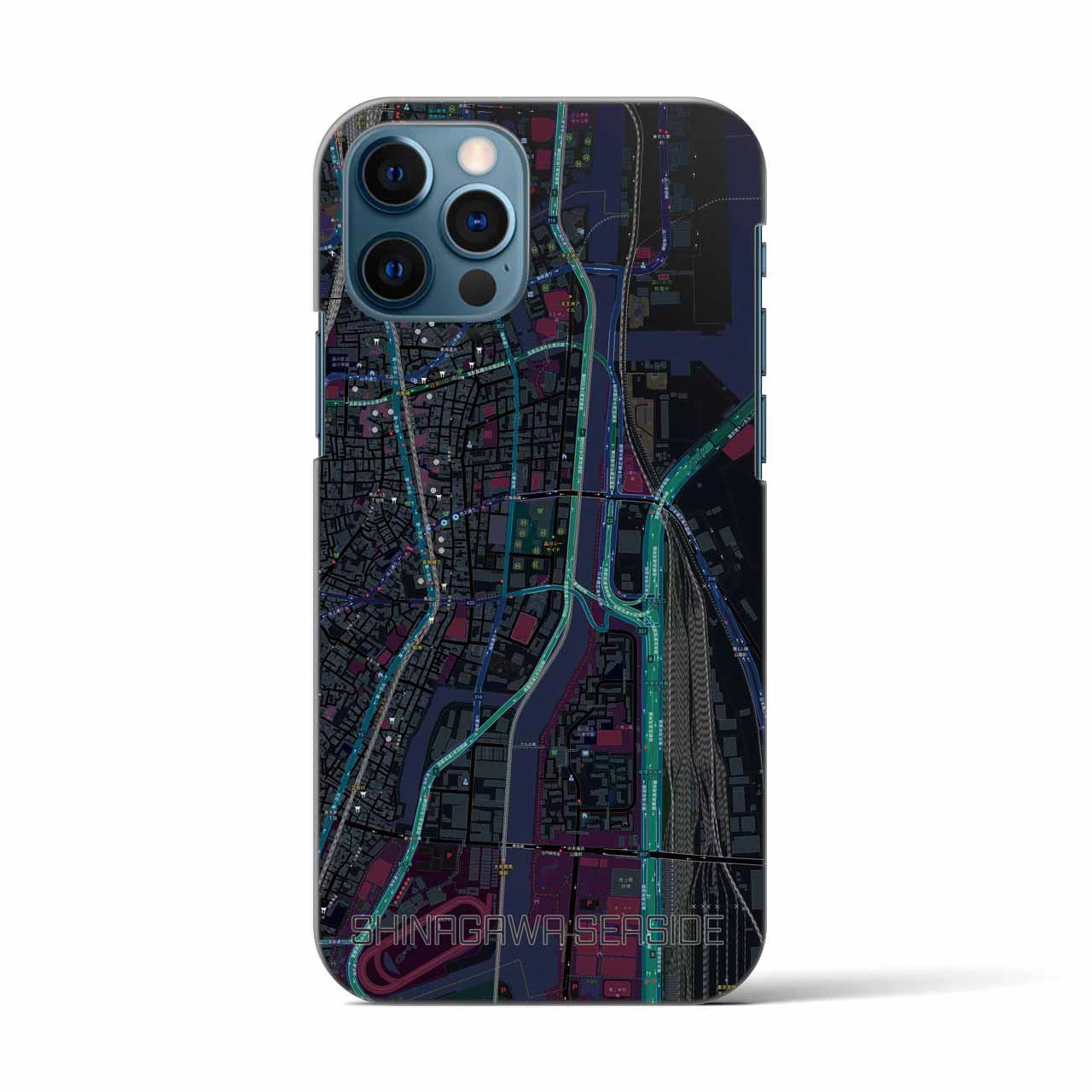 【品川シーサイド(東京都)】地図柄iPhoneケース(バックカバータイプ)