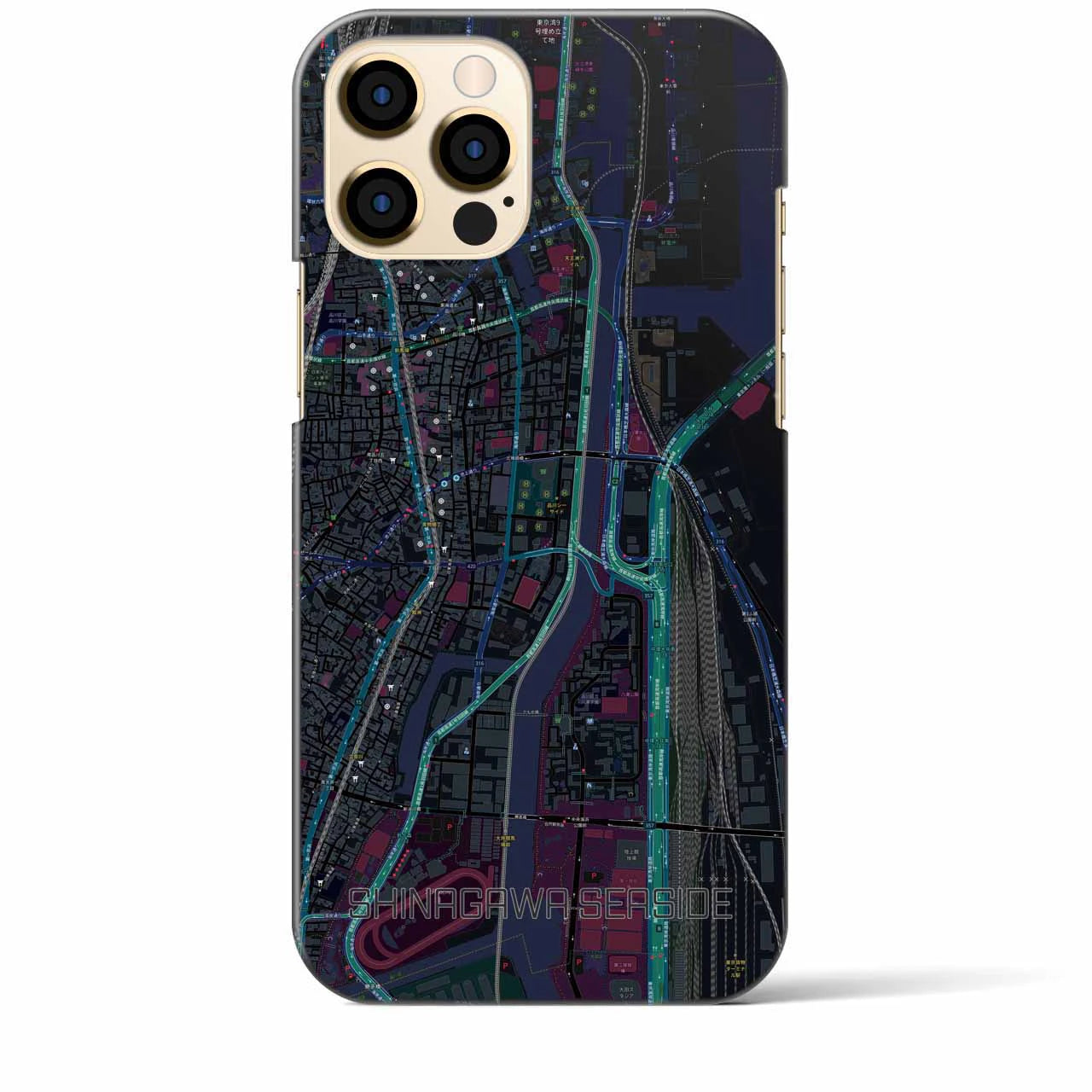 【品川シーサイド(東京都)】地図柄iPhoneケース(バックカバータイプ)