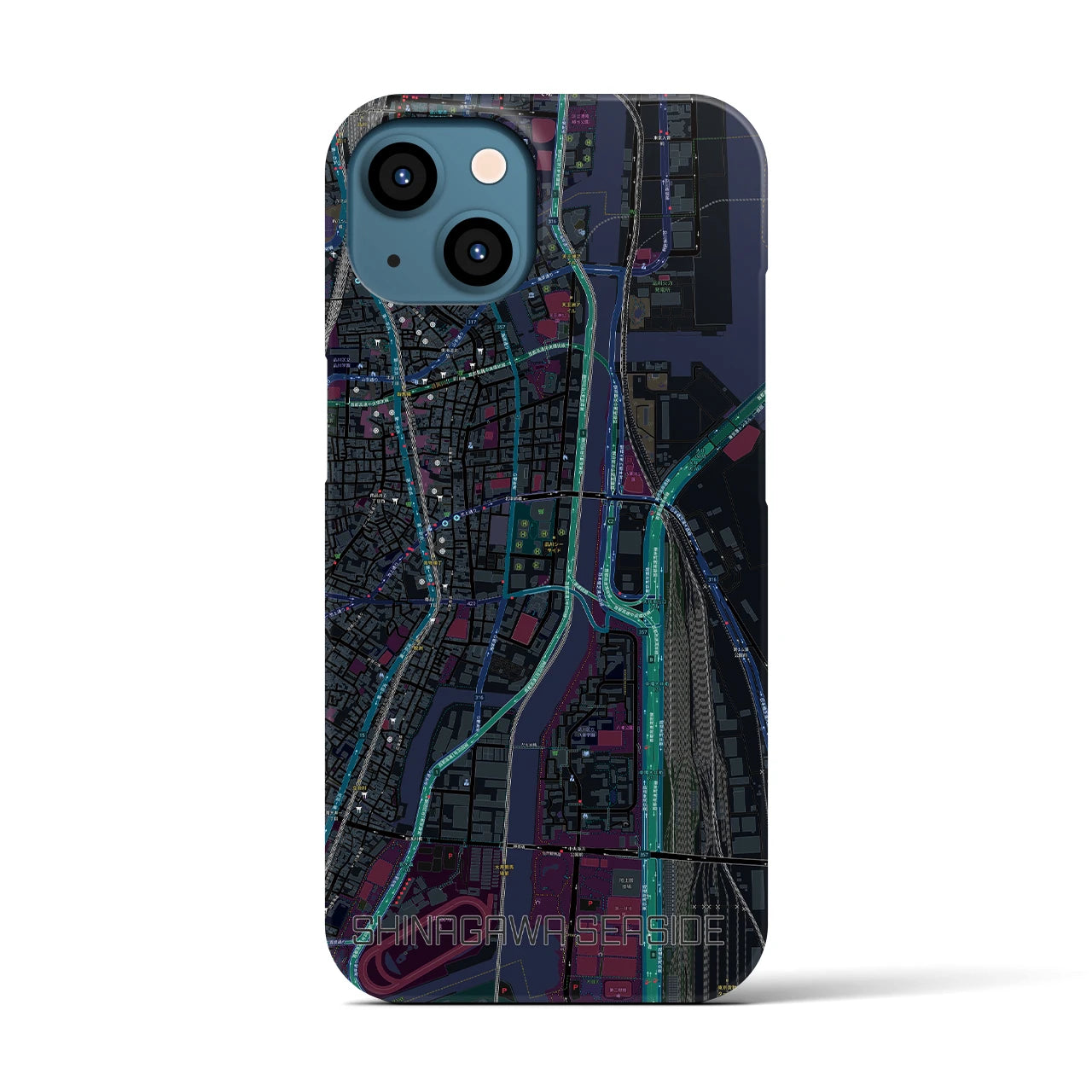 【品川シーサイド(東京都)】地図柄iPhoneケース(バックカバータイプ)