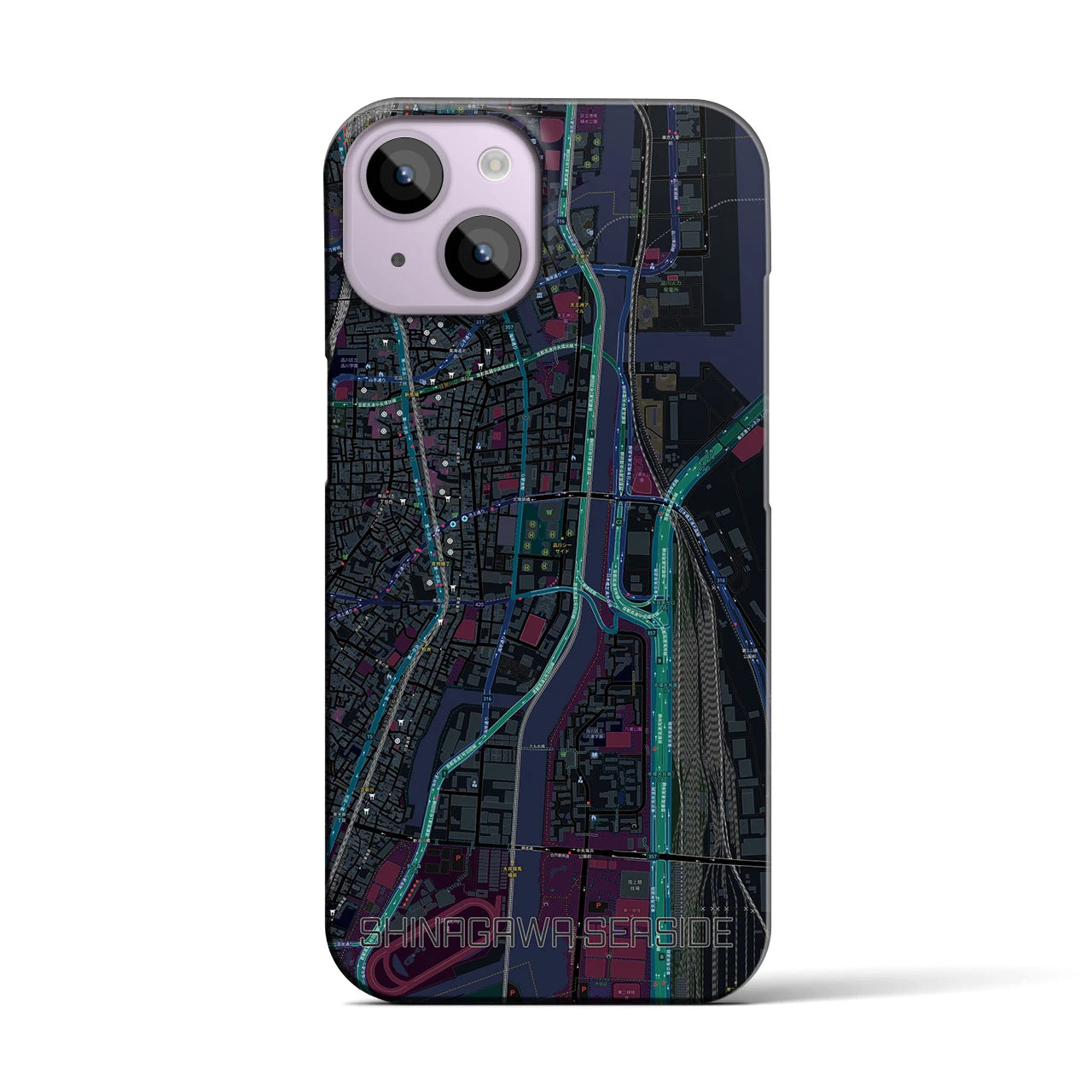【品川シーサイド(東京都)】地図柄iPhoneケース(バックカバータイプ)