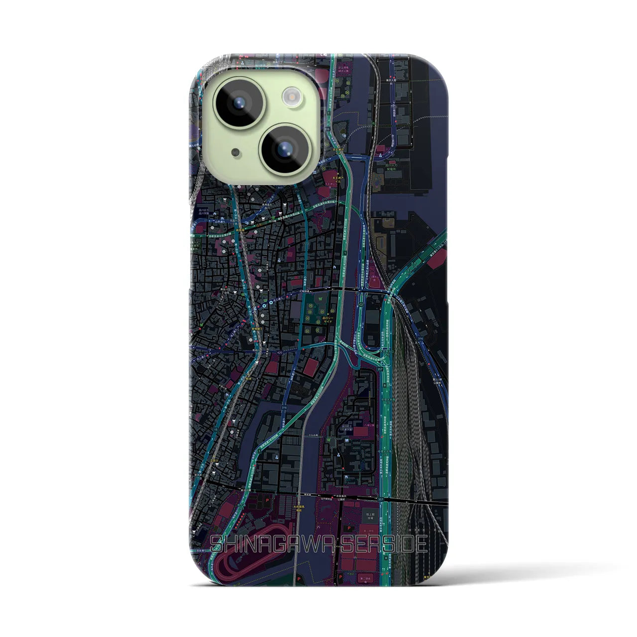 【品川シーサイド(東京都)】地図柄iPhoneケース(バックカバータイプ)