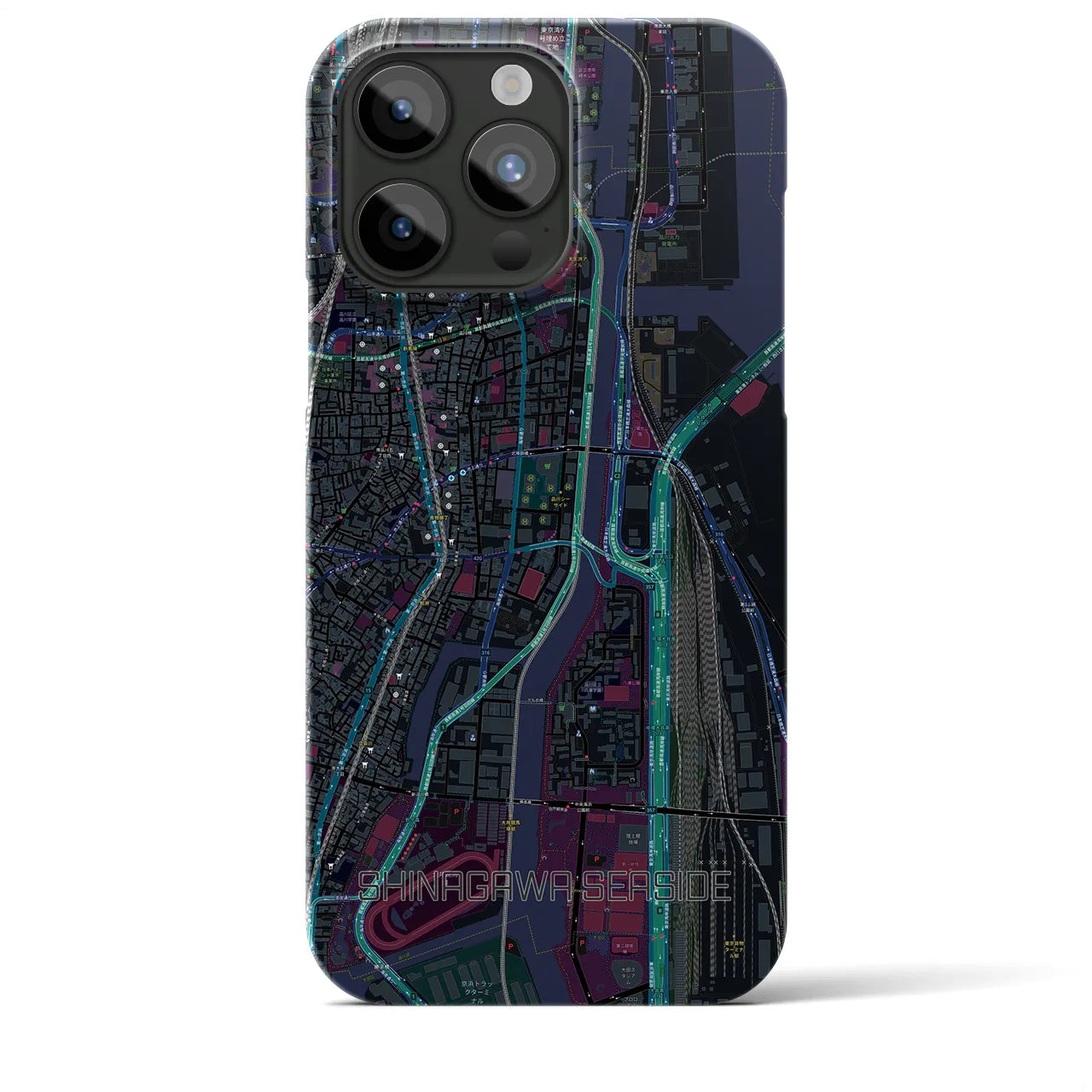 【品川シーサイド(東京都)】地図柄iPhoneケース(バックカバータイプ)