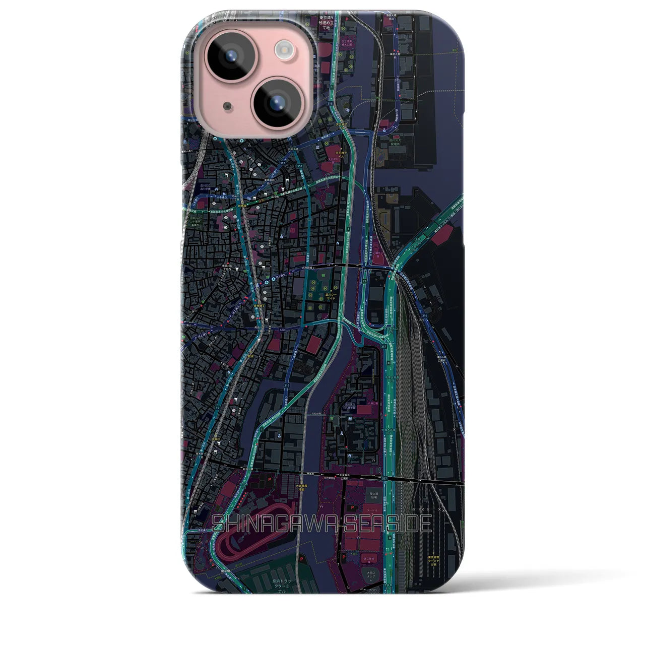 【品川シーサイド(東京都)】地図柄iPhoneケース(バックカバータイプ)