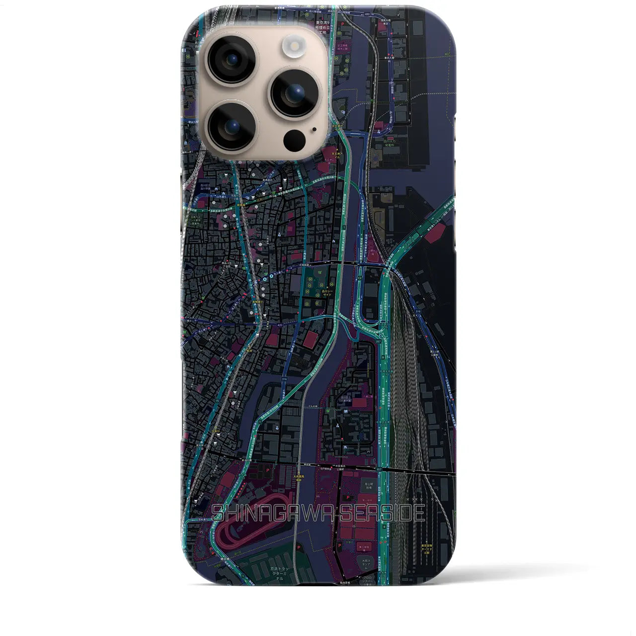 【品川シーサイド(東京都)】地図柄iPhoneケース(バックカバータイプ)